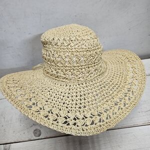 Scala handmade paper summer sun beach hat ~ one size
